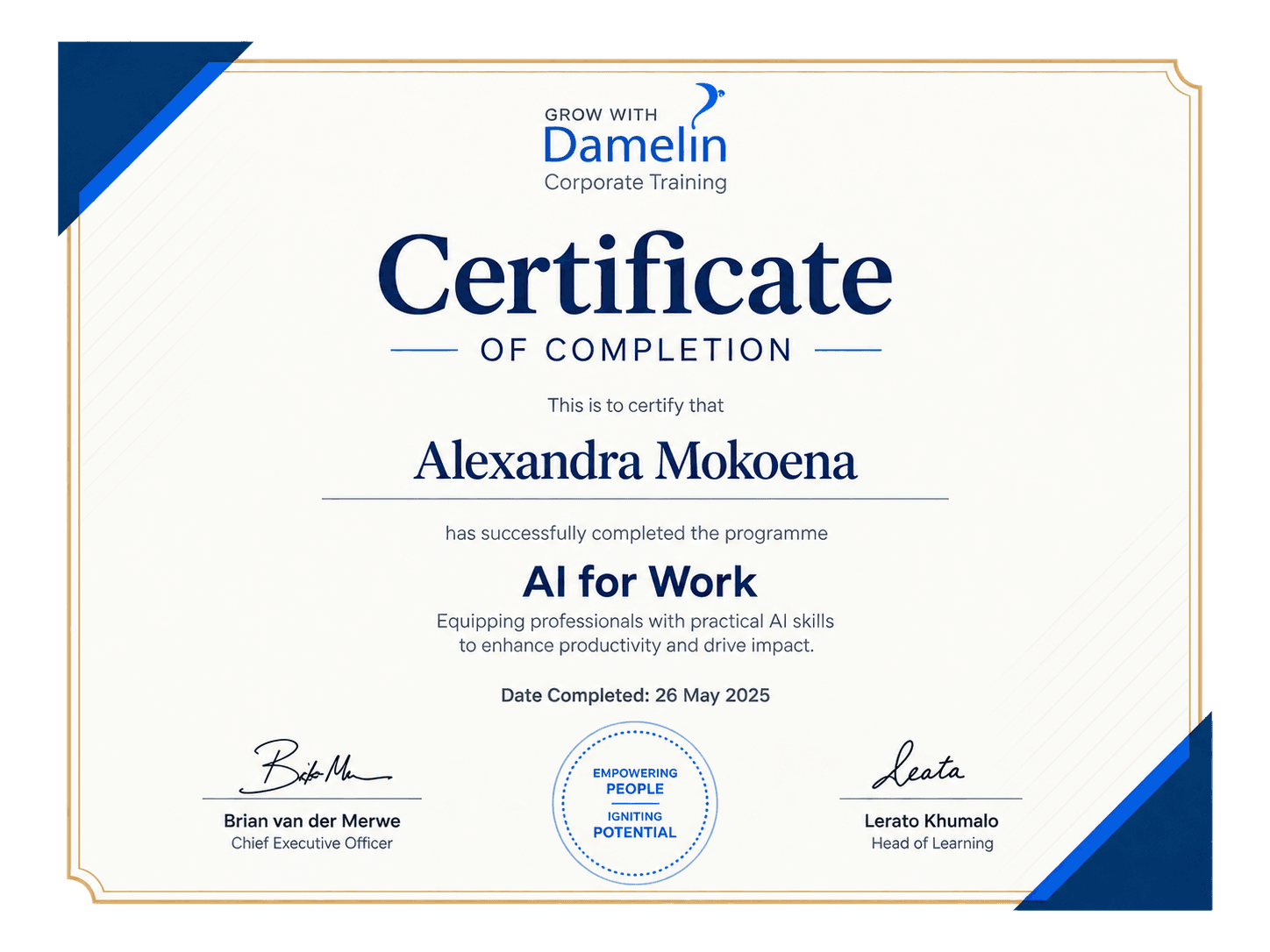 Certificate